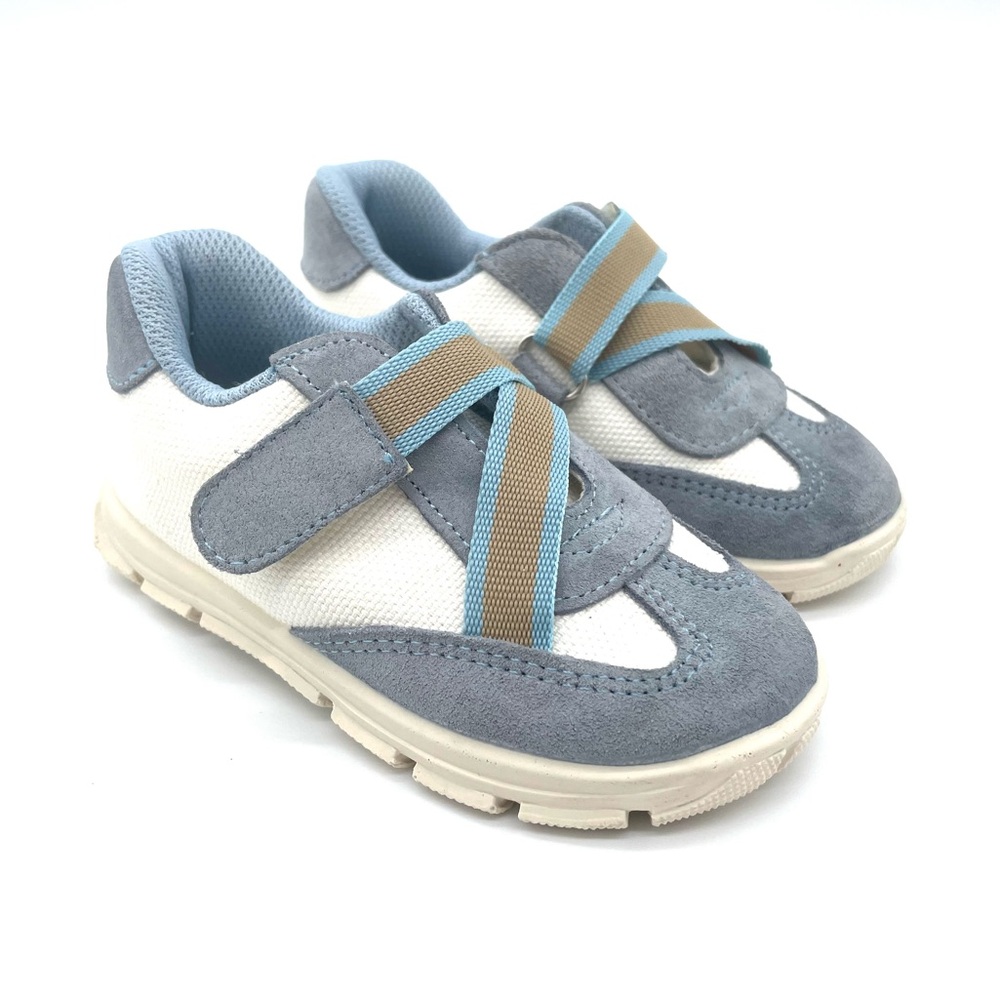 VGUC Prenatal Suede & Canvas Sneakers in White & Blue EU 23 / US 7